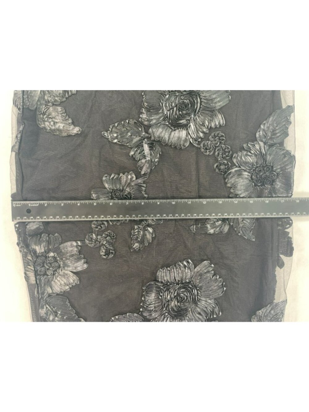 Murci Exclusive Mesh Floral Embroidered Column Maxi Skirt Black Sz UK12 US8 NEW - Picture 9 of 11